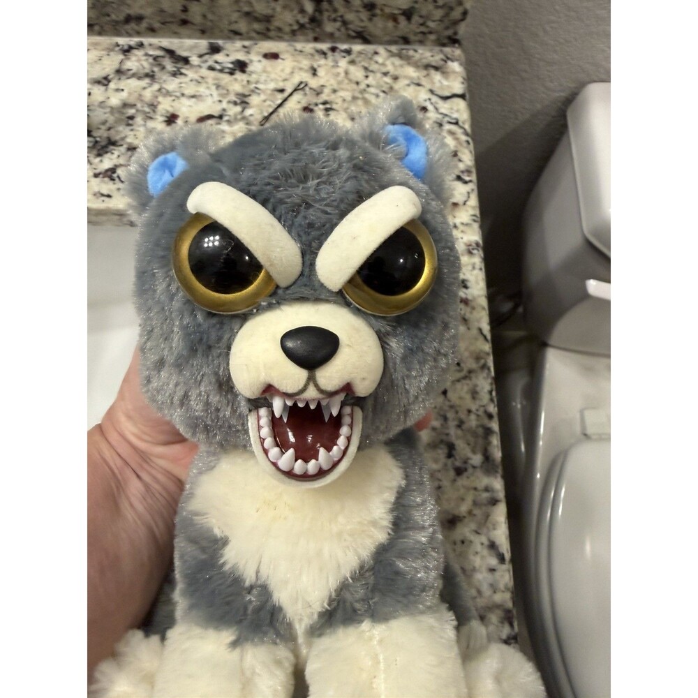 Feisty Pets Sammy Suckerpunch Gray Wolf Plush 9" Stuffed Animal Husky Dog 2017